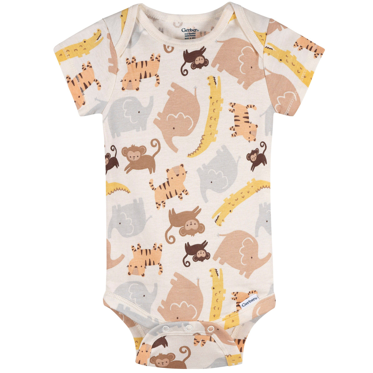 4-Pack Baby Neutral Safari Smiles Onesies® Bodysuits and Sleep 'N Play outfits Gerber® 
