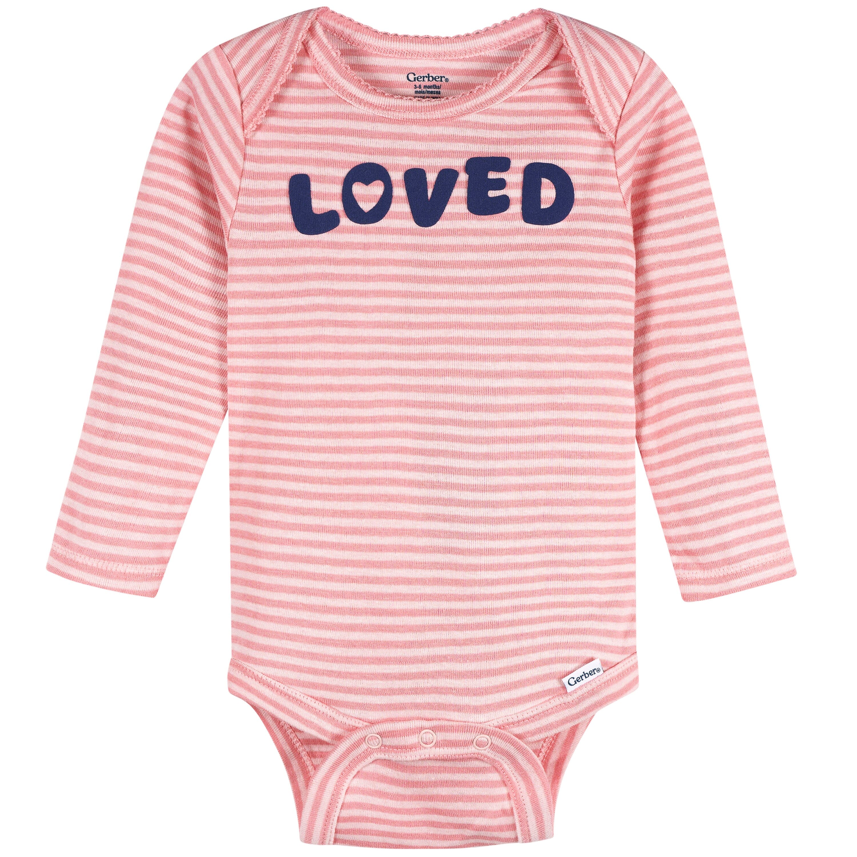 4-Pack Baby Girls Hearts & Dreams Long Sleeve Onesies® Bodysuits and Sleep 'N Play outfits Gerber® 