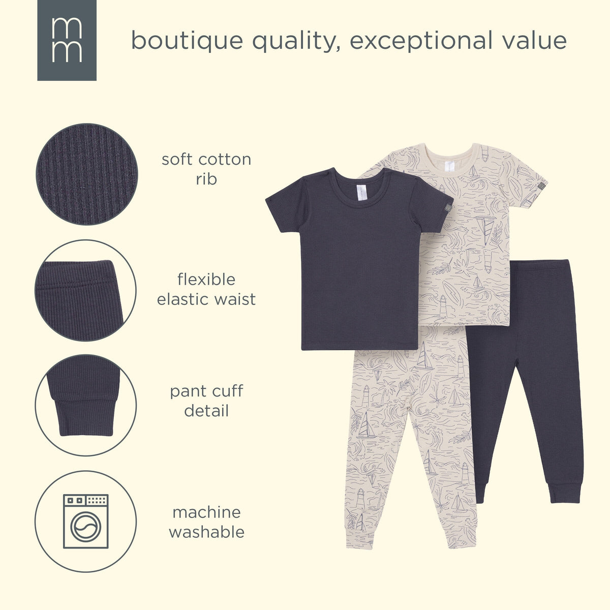 4-Piece Baby Boys Maine Coast Viscose Snug Fitting Pajama sleepwear modern moments™ by Gerber® 