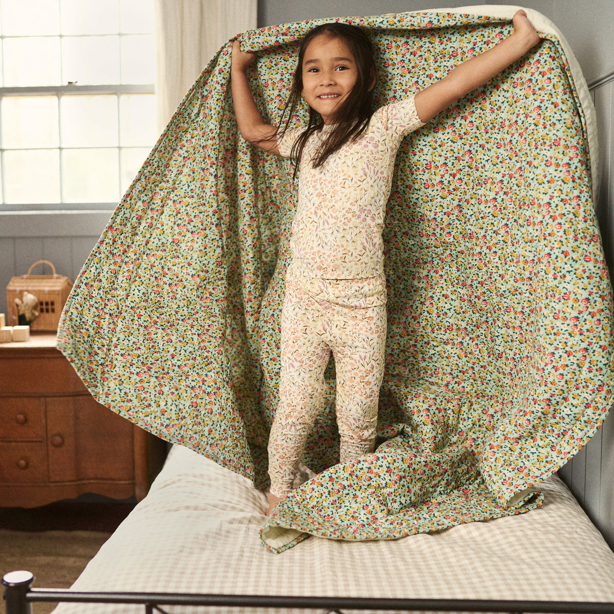 4-Piece Girls Floral Garden Viscose Snug Fit Pajama Set sleepwear modern moments™ by Gerber® 