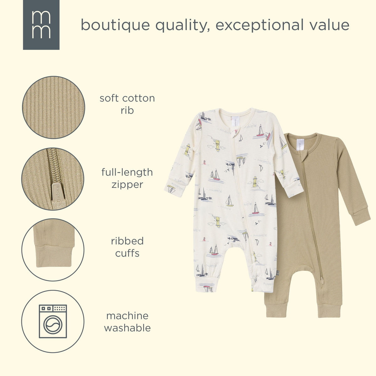 2-Pack Baby Boys Sail Harbor Viscose Snug Fit Footless Pajamas sleepwear modern moments™ by Gerber® 