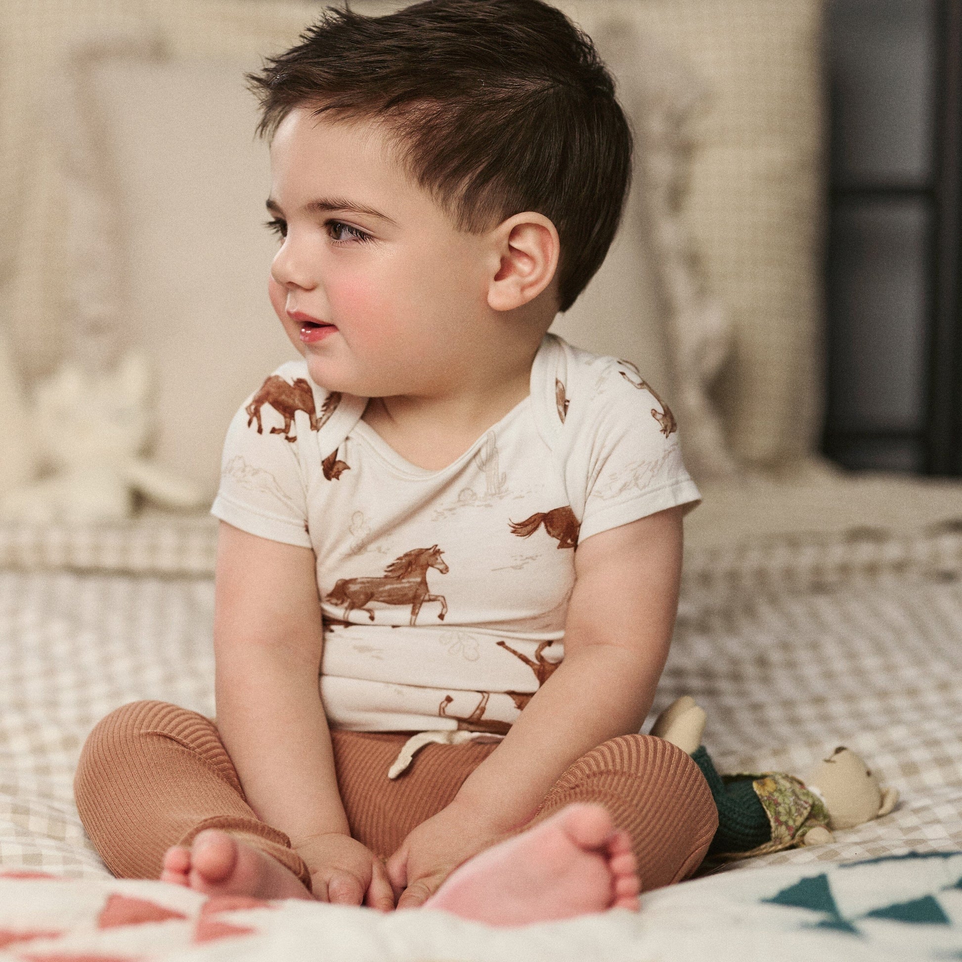4-Piece Baby Boys Wild Horses Bodysuits and Pants Viscose Set outfits modern moments™ by Gerber® 