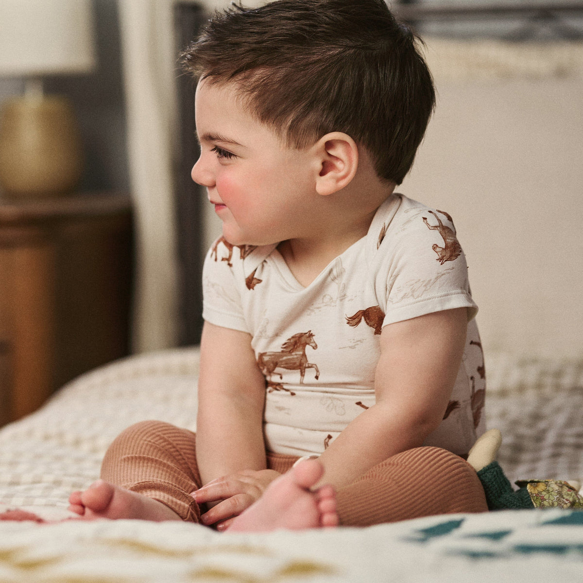 4-Piece Baby Boys Wild Horses Bodysuits and Pants Viscose Set outfits modern moments™ by Gerber® 