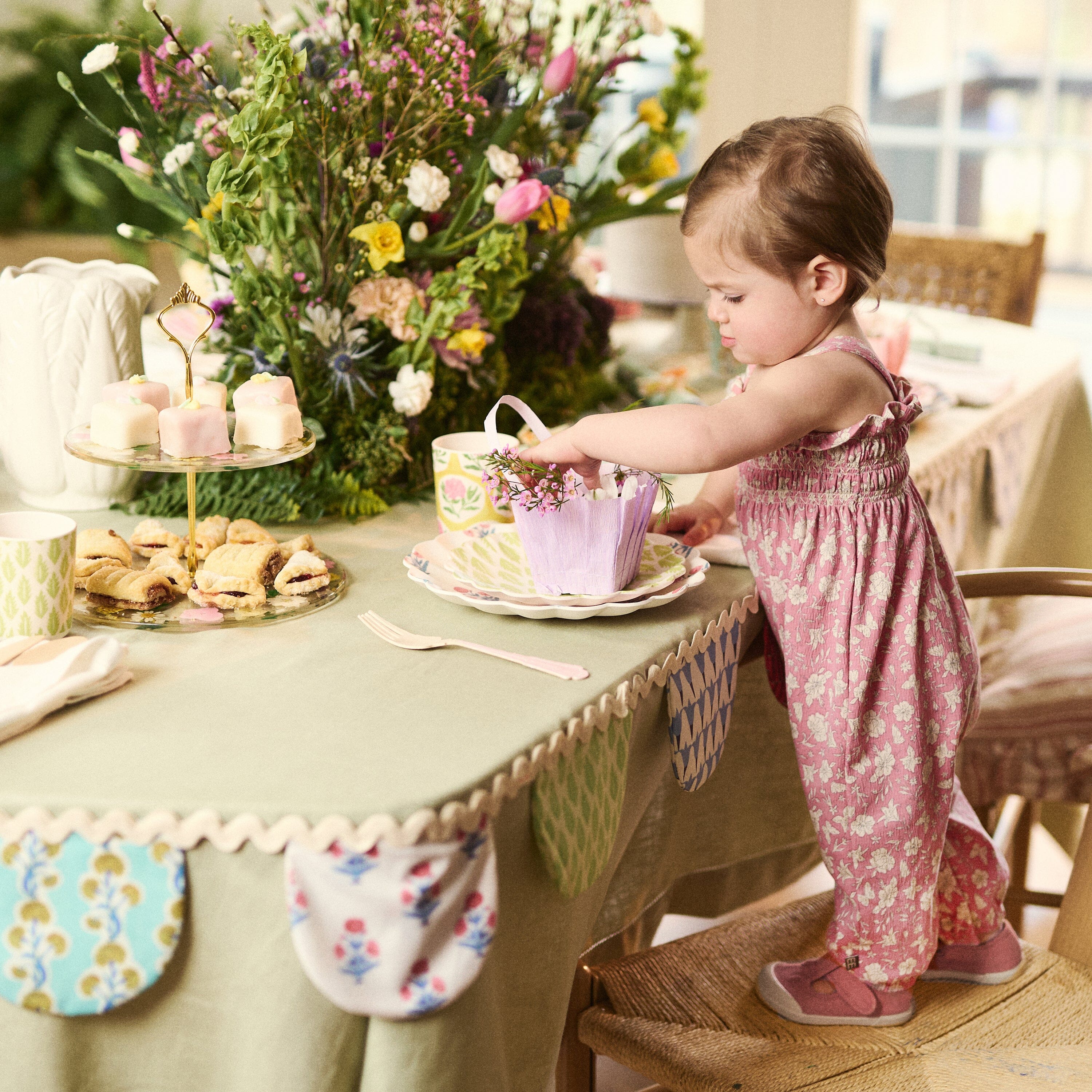 Baby Girls Pink Flower Long Leg Romper rompers modern moments™ by Gerber® 