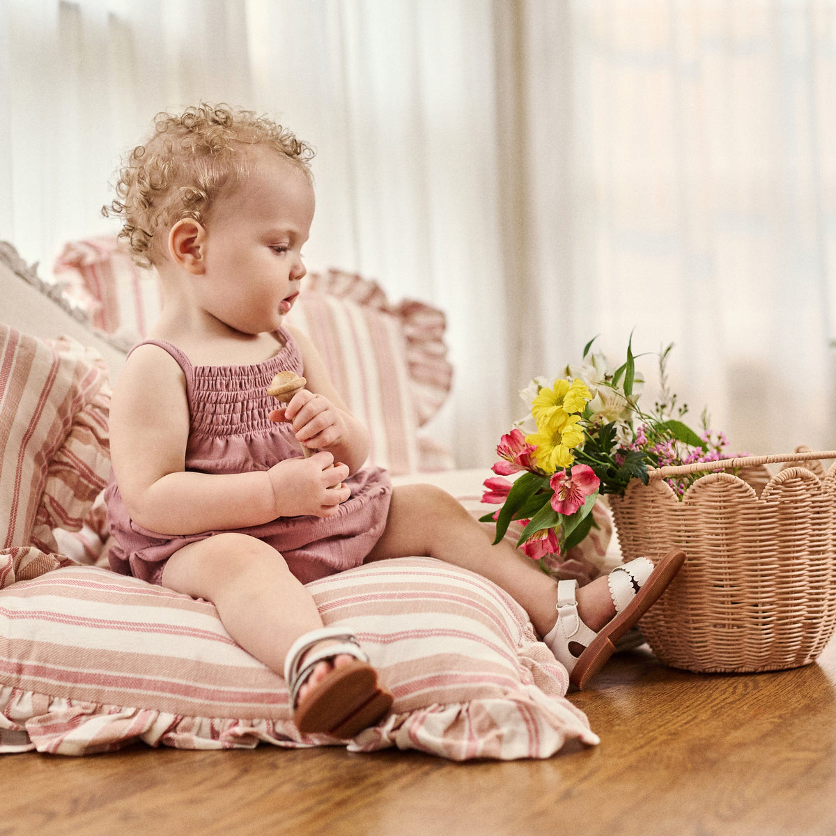 Baby Girls Woodrose Bubble Romper rompers modern moments™ by Gerber® 