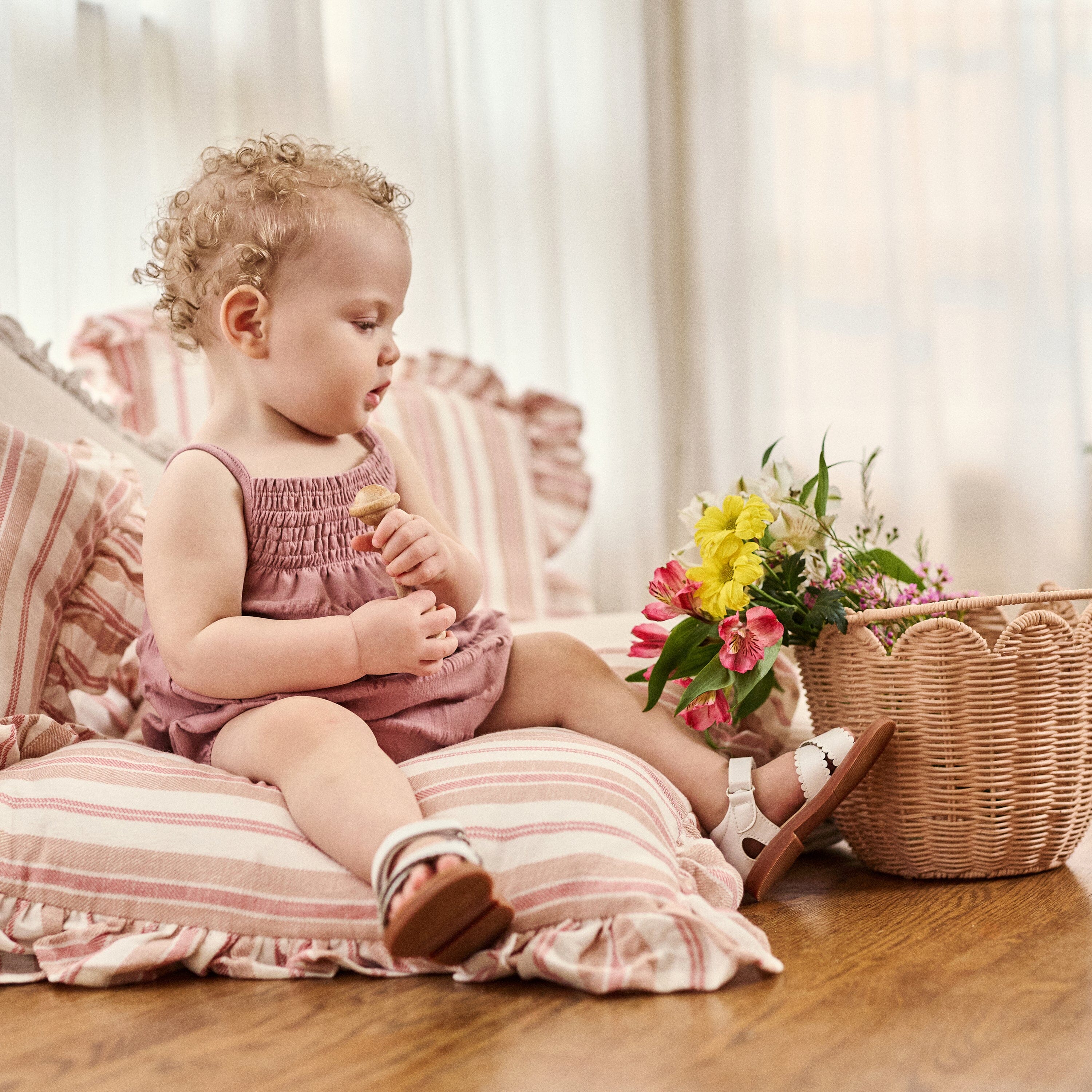Baby Girls Woodrose Bubble Romper rompers modern moments™ by Gerber® 