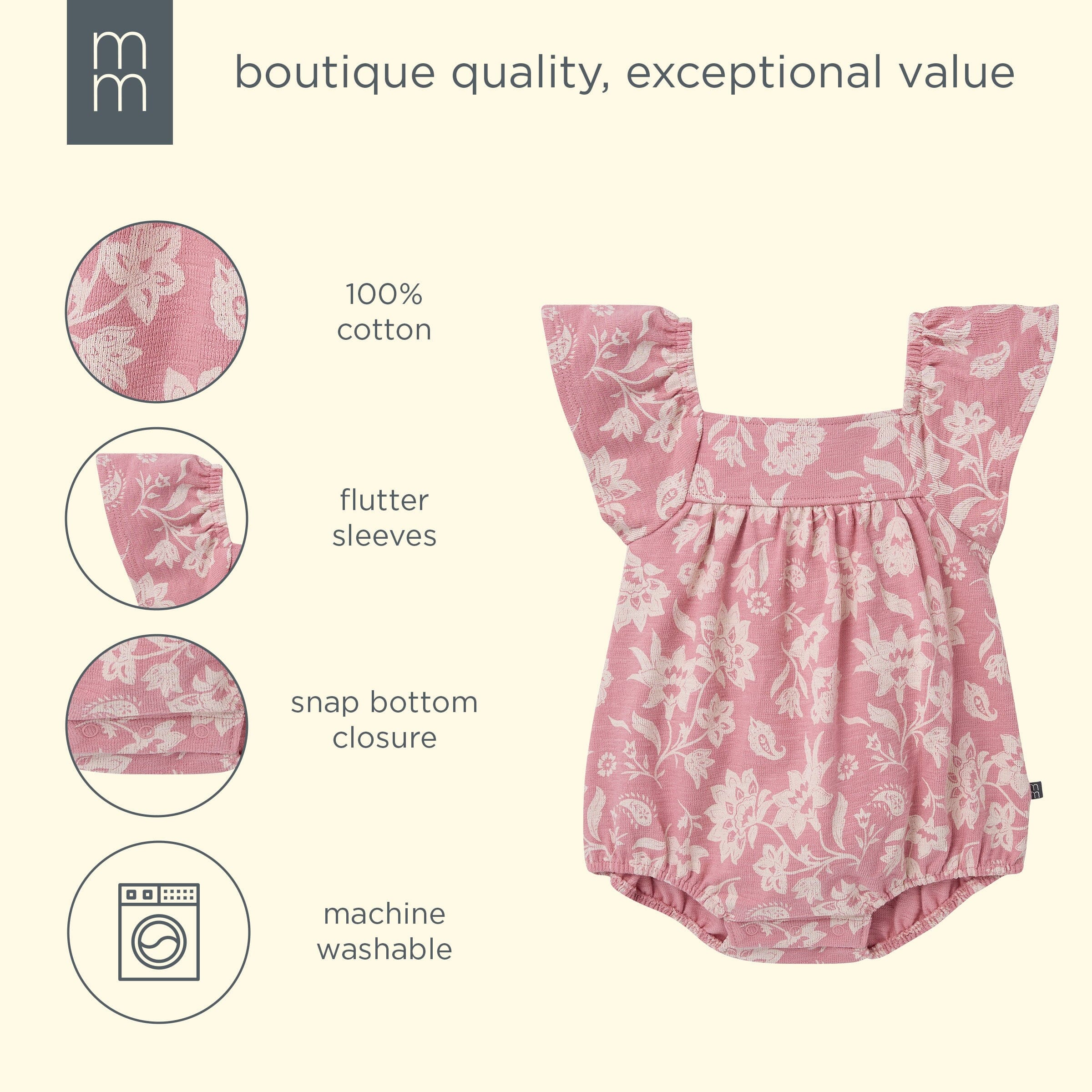 Baby Girls Rose Paisley Bubble Romper rompers modern moments™ by Gerber® 