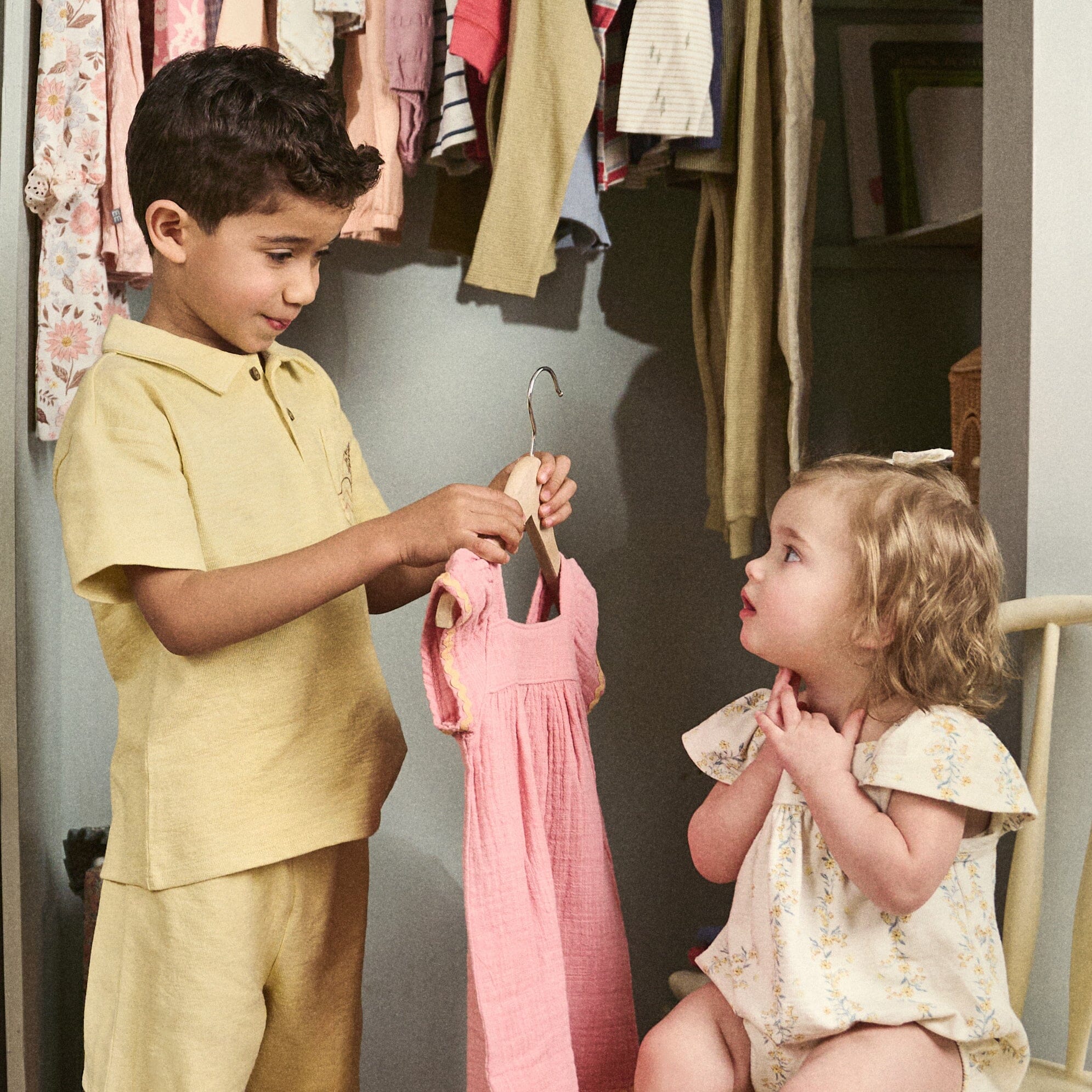 2-Piece Boys Yellow Palm Tree Polo Shirt and Shorts Set outfits modern moments™ by Gerber® 