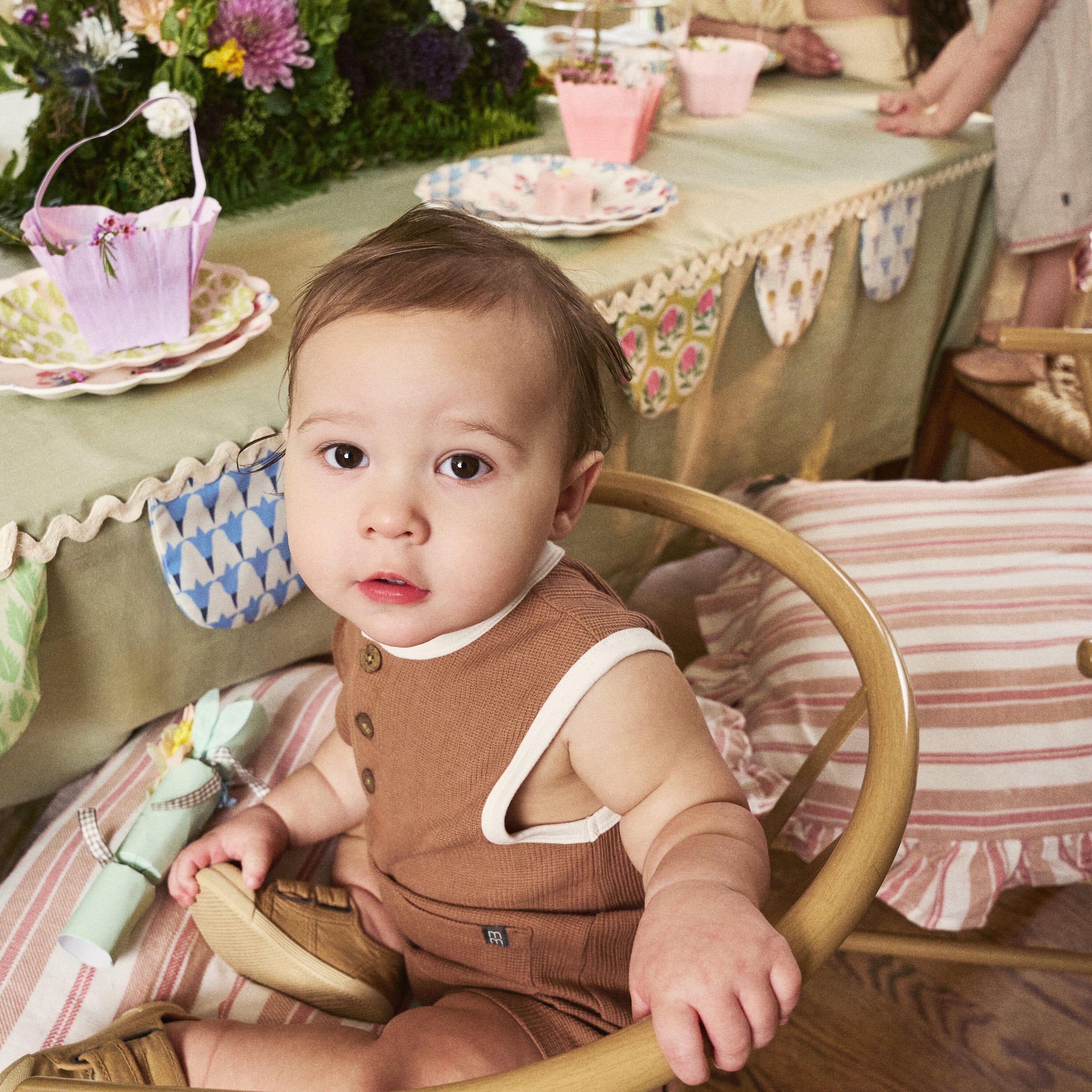 Baby Boys Mocha Henley Romper rompers modern moments™ by Gerber® 
