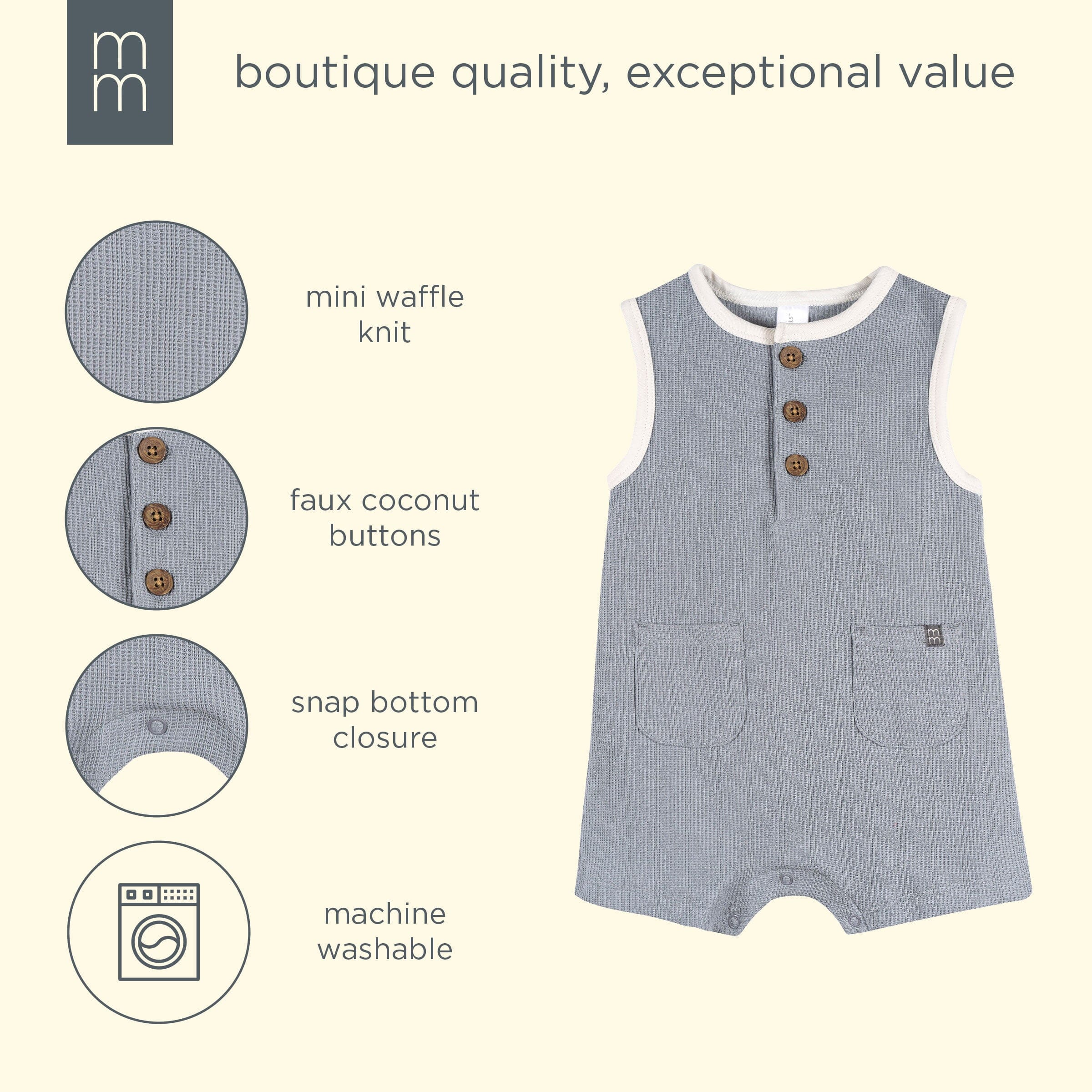 Baby Boys Weathervane Henley Romper rompers modern moments™ by Gerber® 
