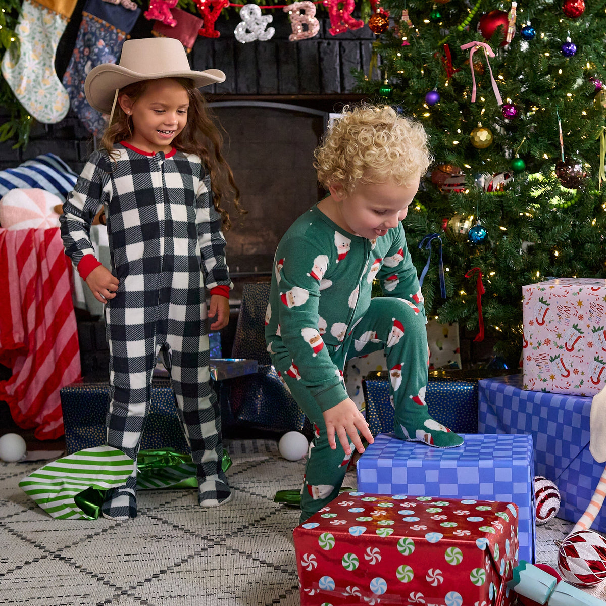 Baby & Toddler Neutral Santas Footed Fleece Pajamas sleepwear Gerber® 