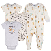 4-Pack Baby Neutral Musical Animals Onesies® Bodysuits and Sleep 'N Play outfits Gerber® 