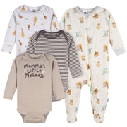 4-Pack Baby Neutral Musical Animals Long Sleeve Onesies® Bodysuits and Sleep 'N Play outfits Gerber® 