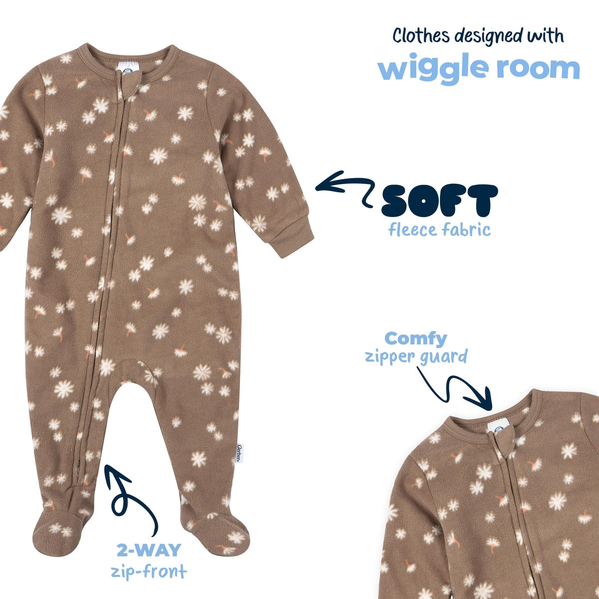 2-Pack Baby & Toddler Girls Hearts Footed Fleece Pajamas sleepwear Gerber® 