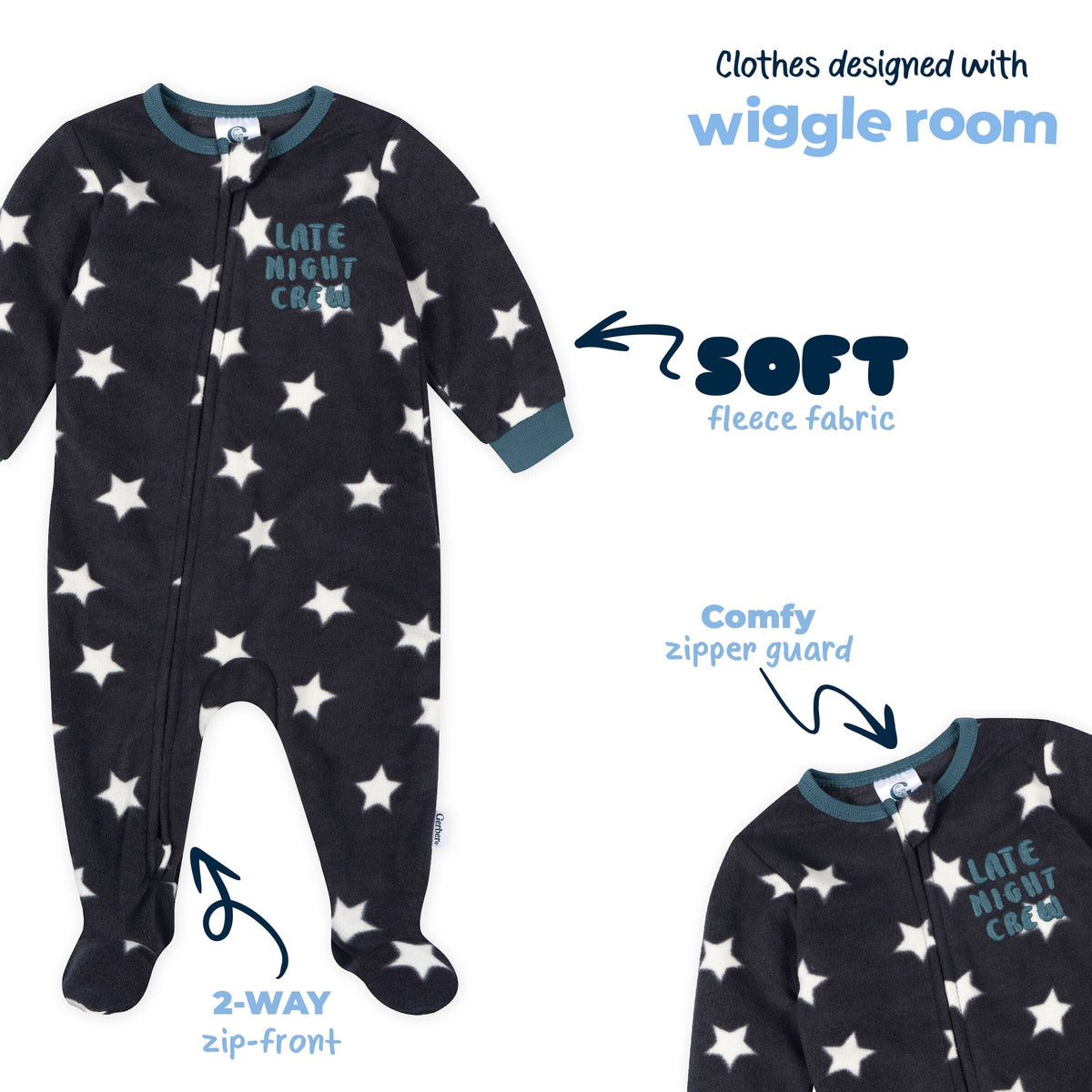 Baby & Toddler Boys Stars Footed Fleece Pajamas sleepwear Gerber® 