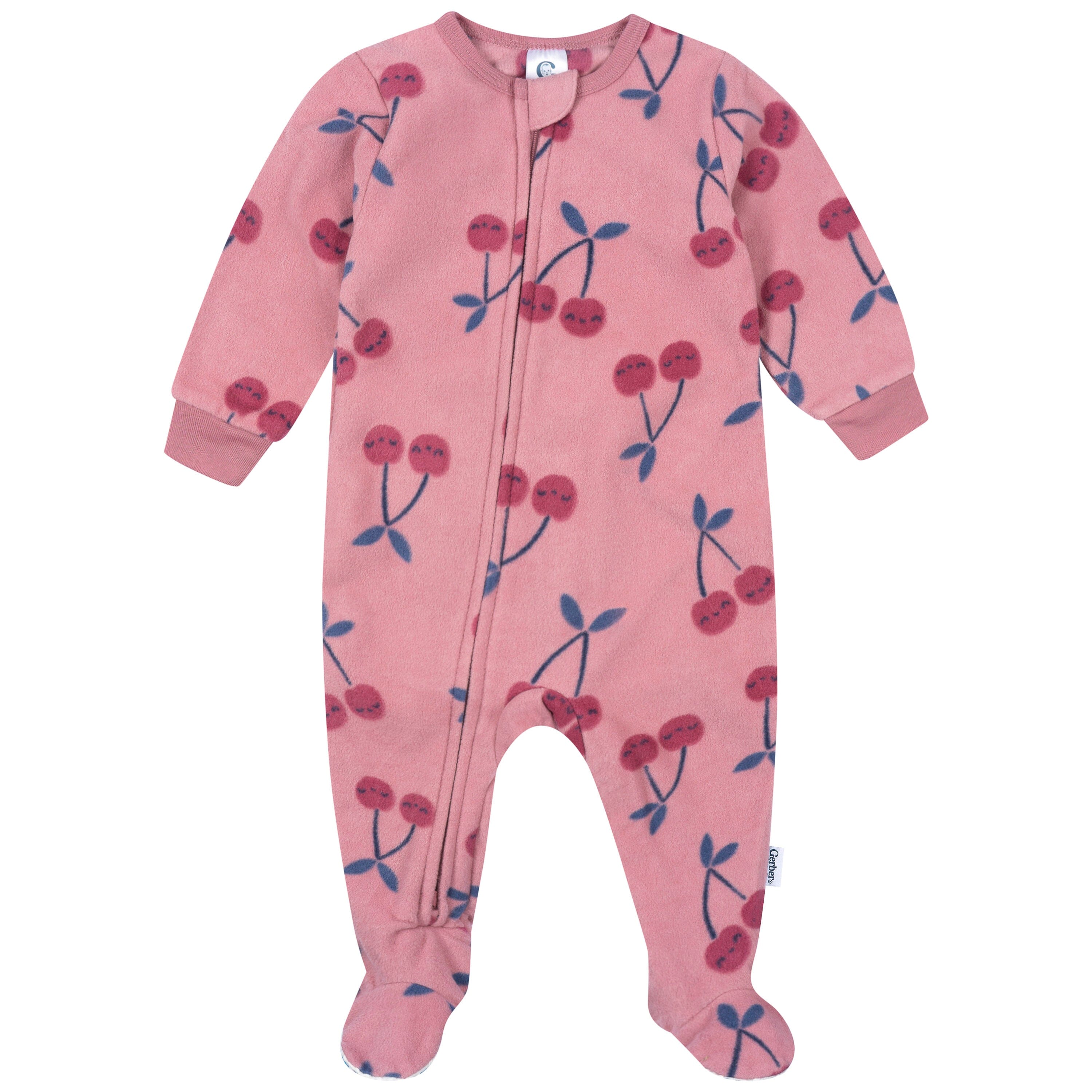 Baby & Toddler Girls Cherries Footed Fleece Pajamas sleepwear Gerber® 