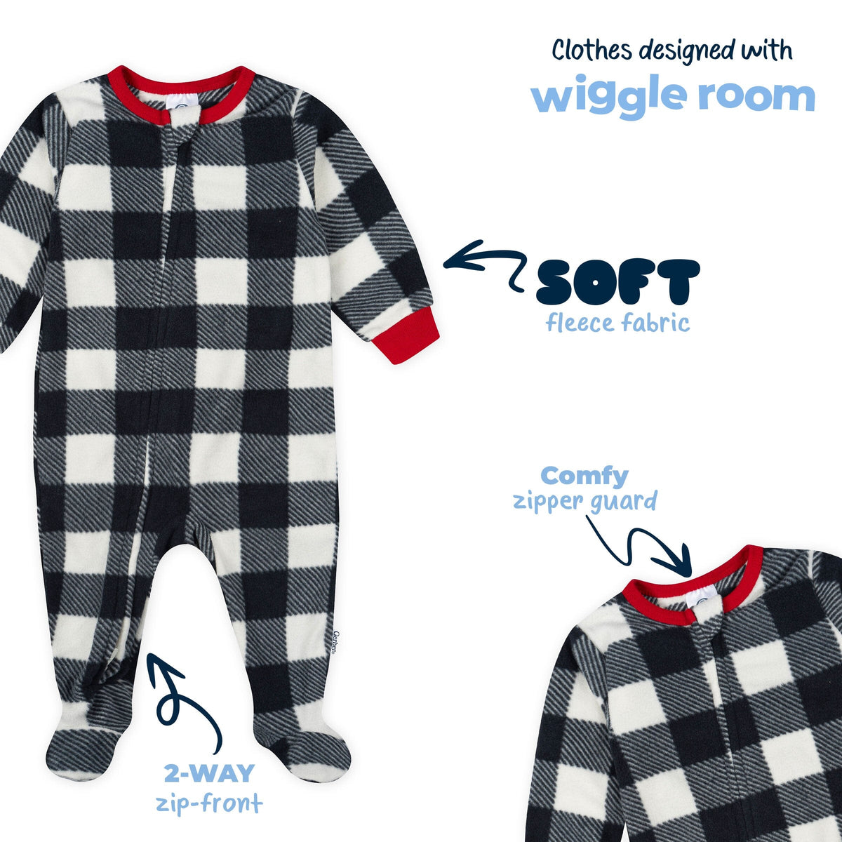 2-Pack Baby & Toddler Neutral Trucks Footed Fleece Pajamas sleepwear Gerber® 