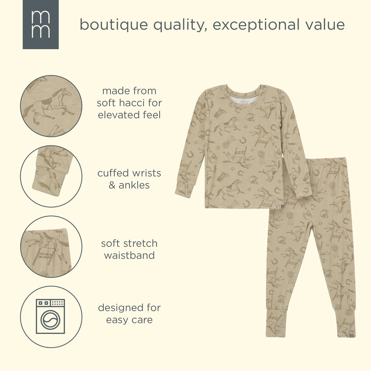 2-Piece Infant & Kid Boys Equestrian Snug Fit Pajama sleepwear modern moments™ by Gerber® 