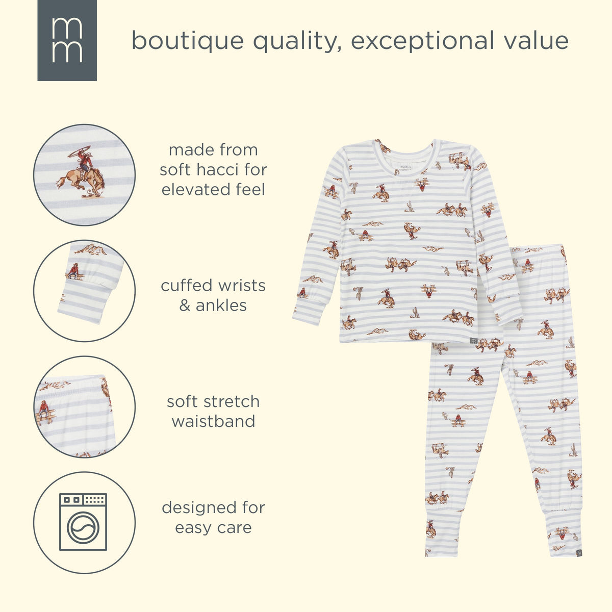2-Piece Infant & Kid Boys Cowboy Snug Fit Pajama sleepwear modern moments™ by Gerber® 