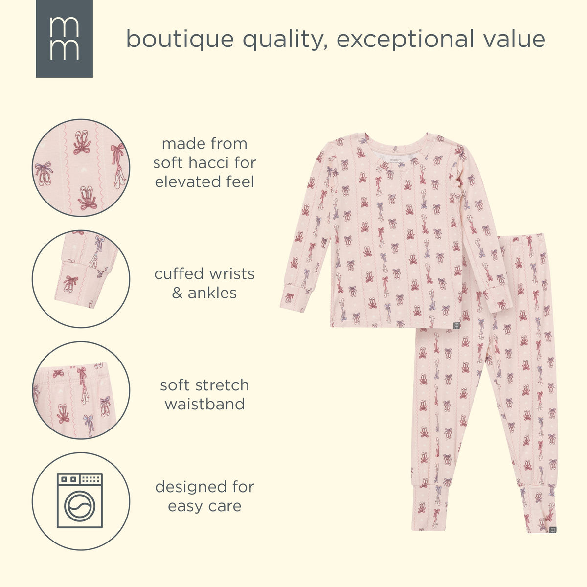 2-Piece Infant & Kid Girls Ballerina Pink Snug Fit Pajama sleepwear modern moments™ by Gerber® 
