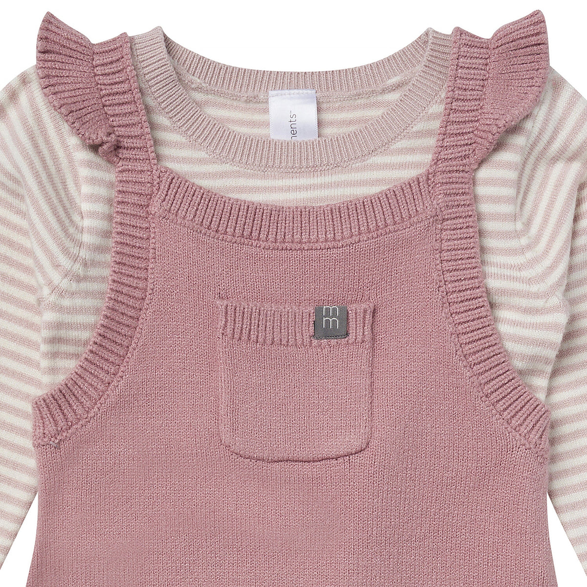 2-Piece Baby Girls Mauve Sweater Flutter Overall Set outfits modern moments™ by Gerber® 