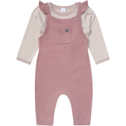 2-Piece Baby Girls Mauve Sweater Flutter Overall Set outfits modern moments™ by Gerber® 