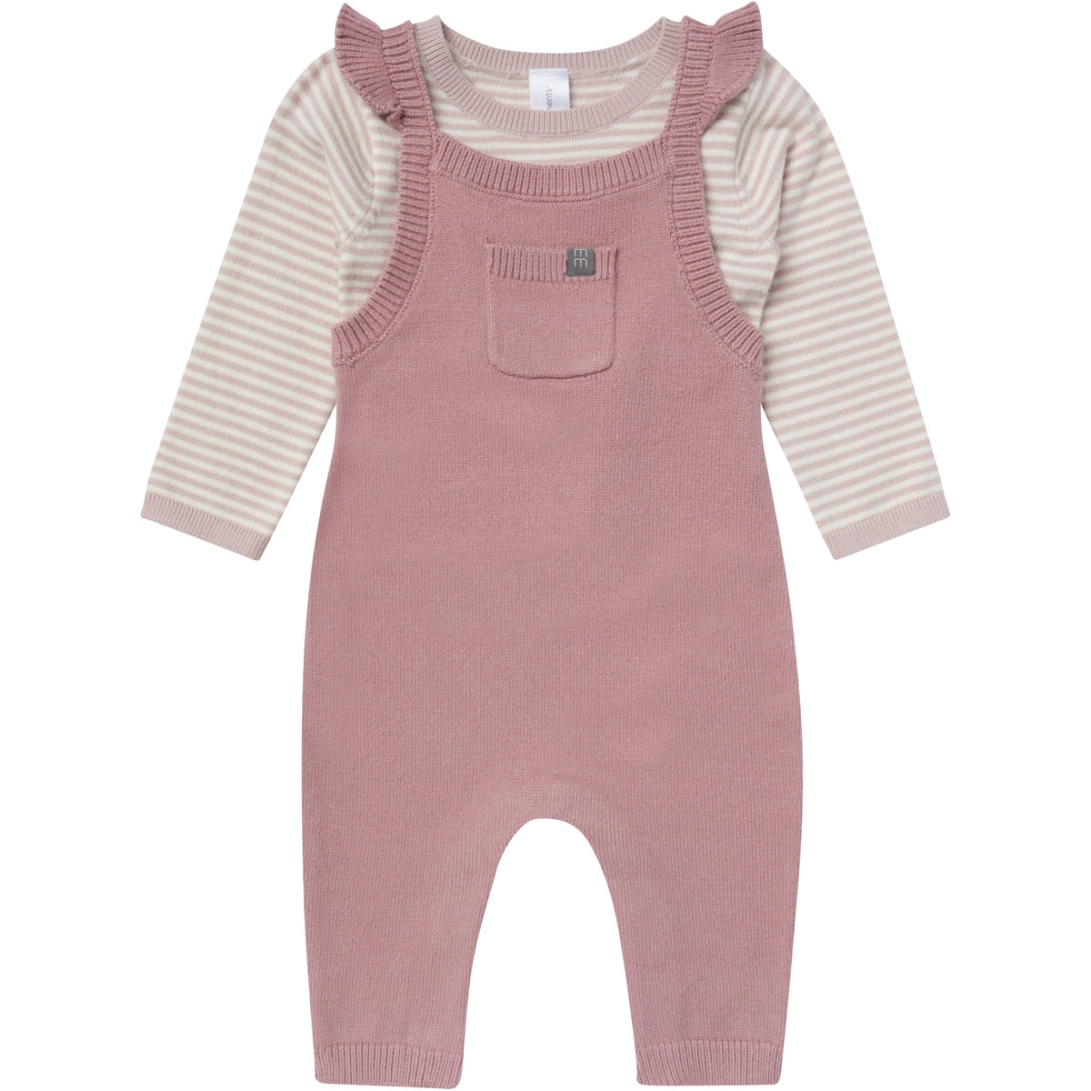 2-Piece Baby Girls Mauve Sweater Flutter Overall Set outfits modern moments™ by Gerber® 