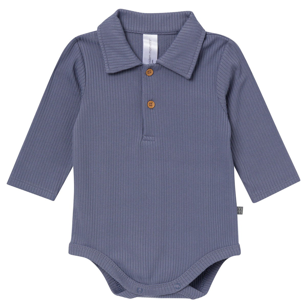 2-Pack Baby Boys Maroon/Dusty Blue Polo Henley Bodysuit onesies modern moments™ by Gerber® 