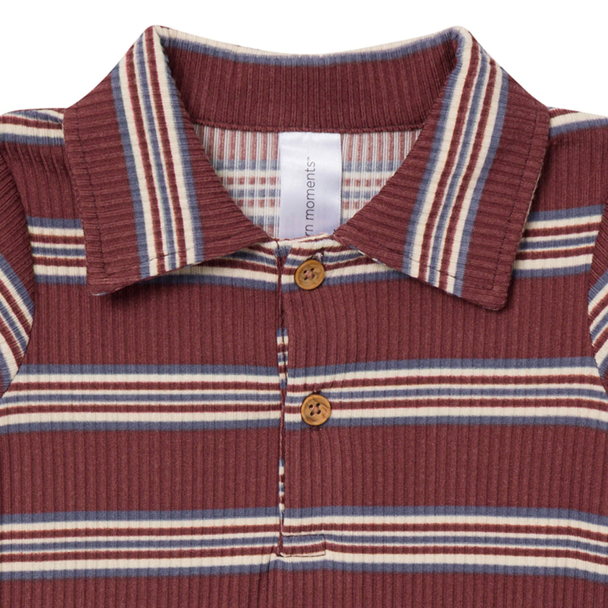 2-Pack Baby Boys Maroon/Dusty Blue Polo Henley Bodysuit onesies modern moments™ by Gerber® 