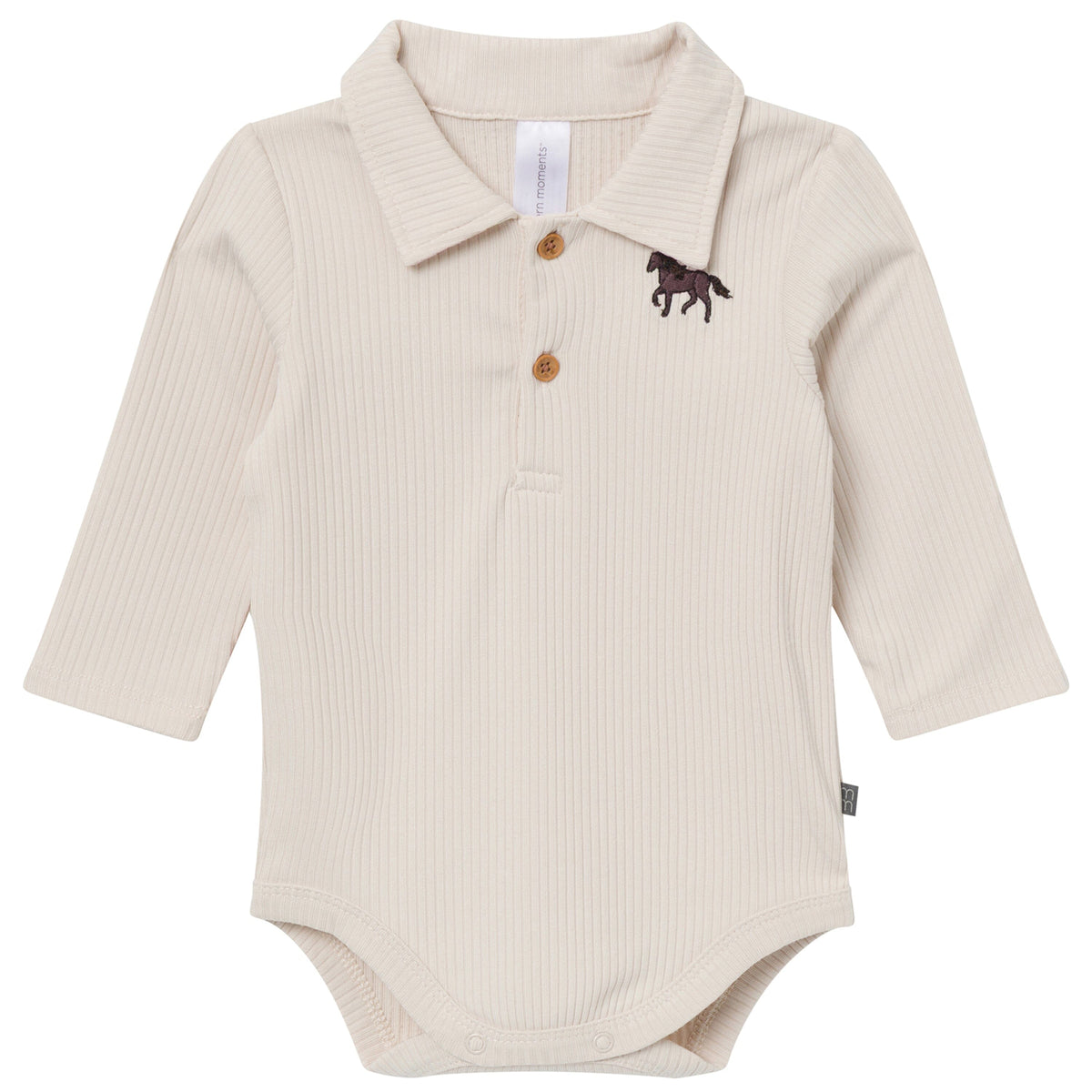 2-Pack Baby Boys Oatmeal/Pewter Polo Henley Bodysuit onesies modern moments™ by Gerber® 