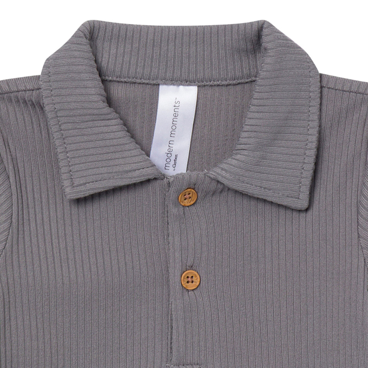 2-Pack Baby Boys Oatmeal/Pewter Polo Henley Bodysuit onesies modern moments™ by Gerber® 