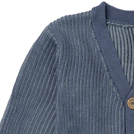 Infant & Kid Girls Slate Fisherman Rib Cardigan