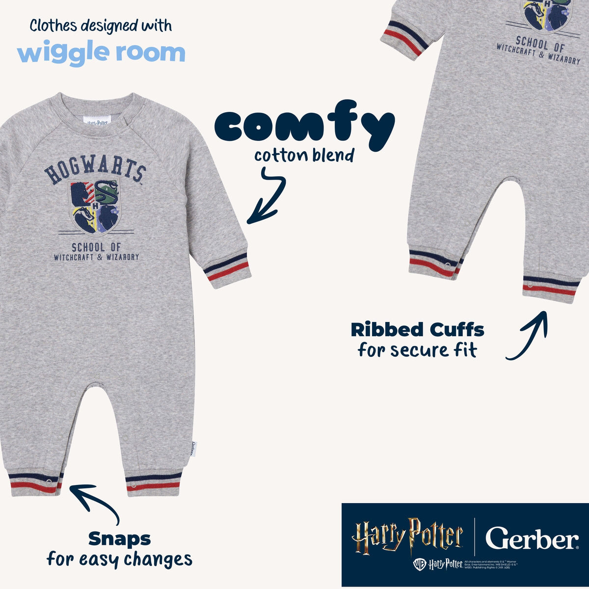 Baby Neutral Hogwarts Crest Romper rompers Gerber® 
