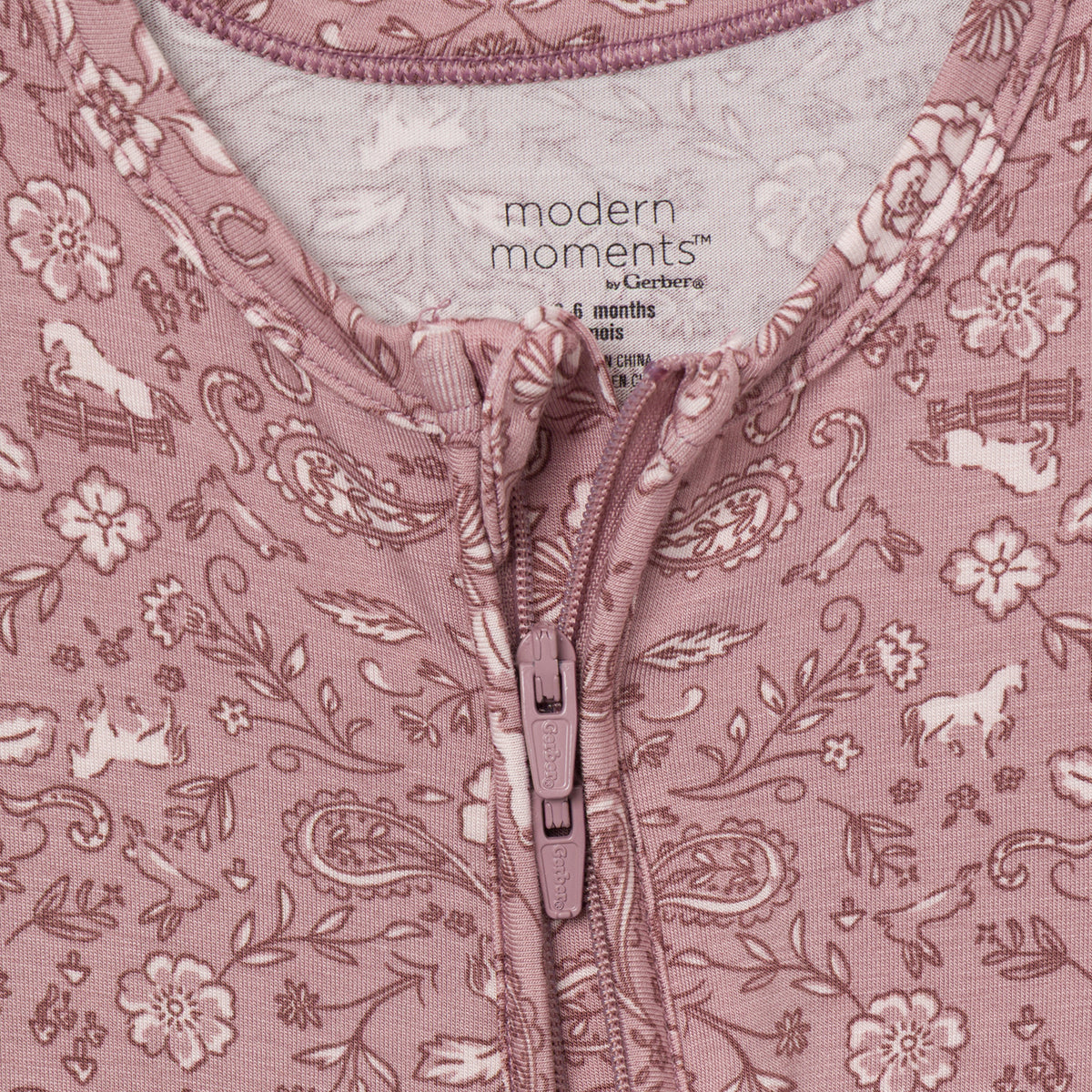 Baby & Kid Girls Mauve Snug Fit Footless Pajamas sleepwear modern moments™ by Gerber® 