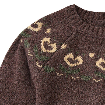 Toddler & Kid Girls Chocolate Hearts Jacquard Knit Sweater