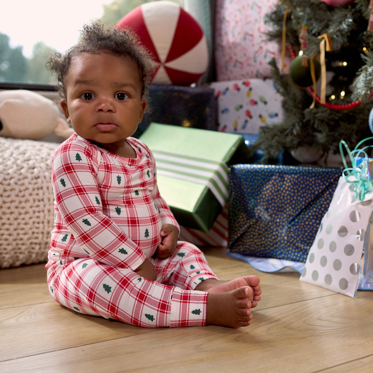2-Piece Baby Neutral Plaid Tree Onesie® Pant Set outfits Gerber® 