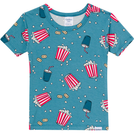 2-Piece Big Kids Neutral Movie Night Pajama Set