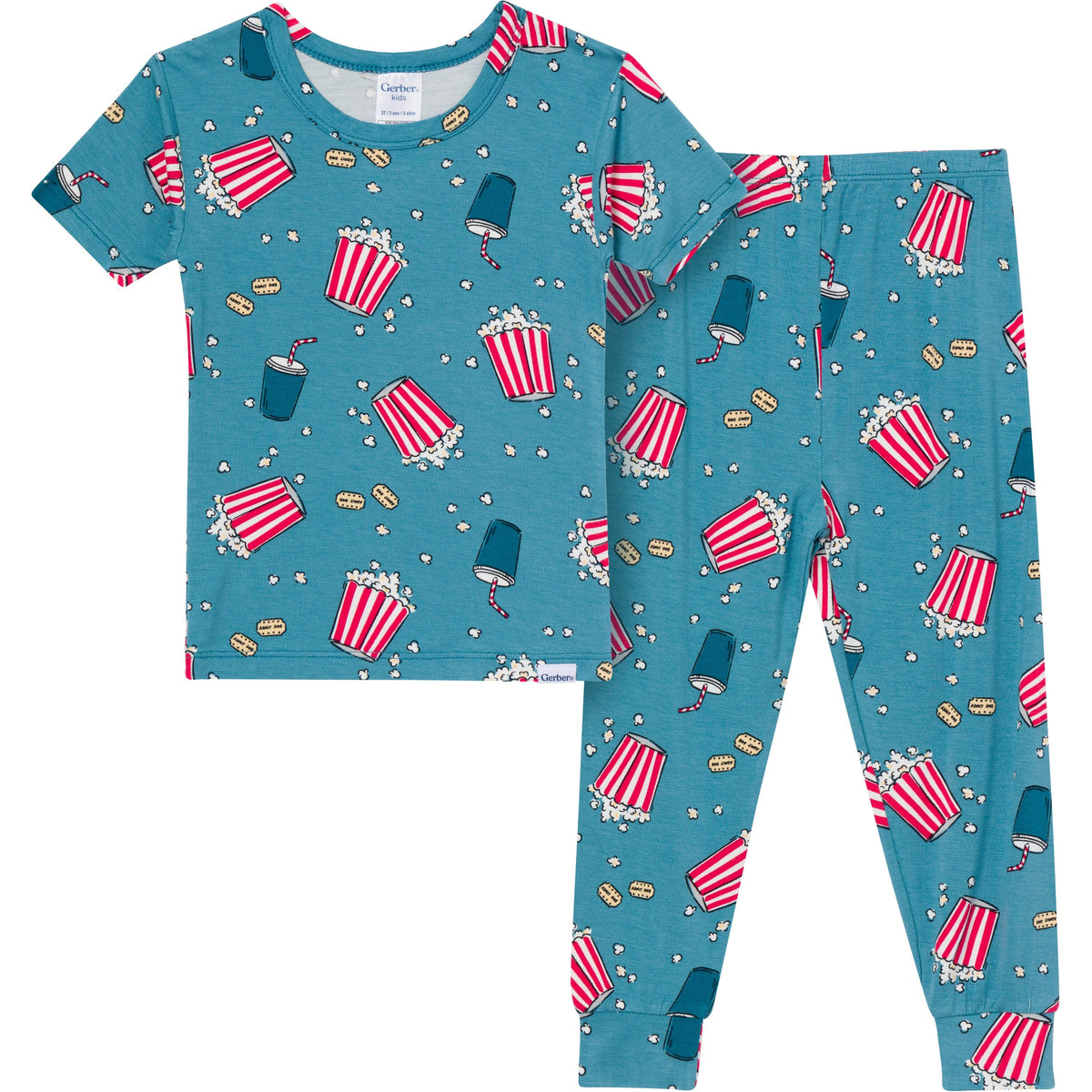 2-Piece Big Kids Neutral Movie Night Pajamas Sleepwear Gerber® 