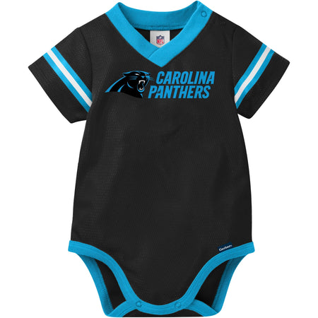 Baby Boys Carolina Panthers Short Sleeve Mesh V-Neck Bodysuit