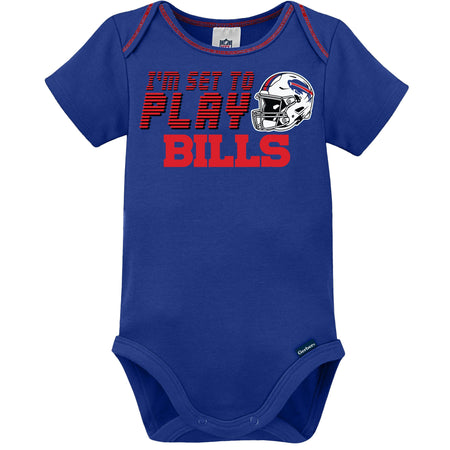 3-Pack Baby Boys Buffalo Bills Short Sleeve Bodysuits