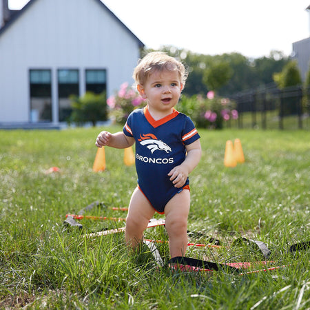 Baby Boys Denver Broncos Short Sleeve Mesh V-Neck Bodysuit