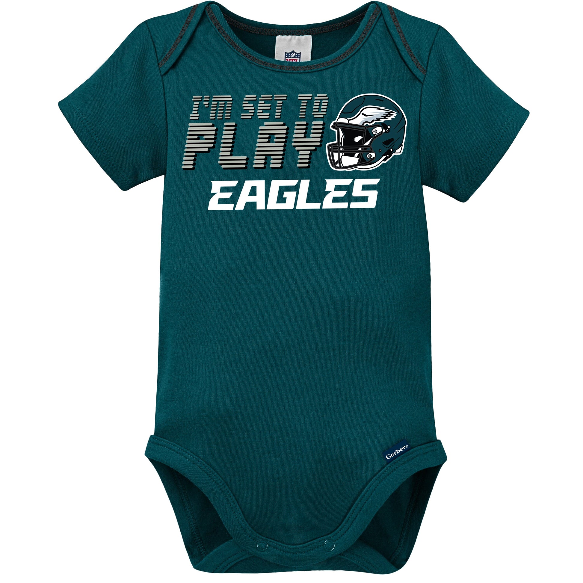 3-Pack Baby Boys Eagles Short Sleeve Bodysuits