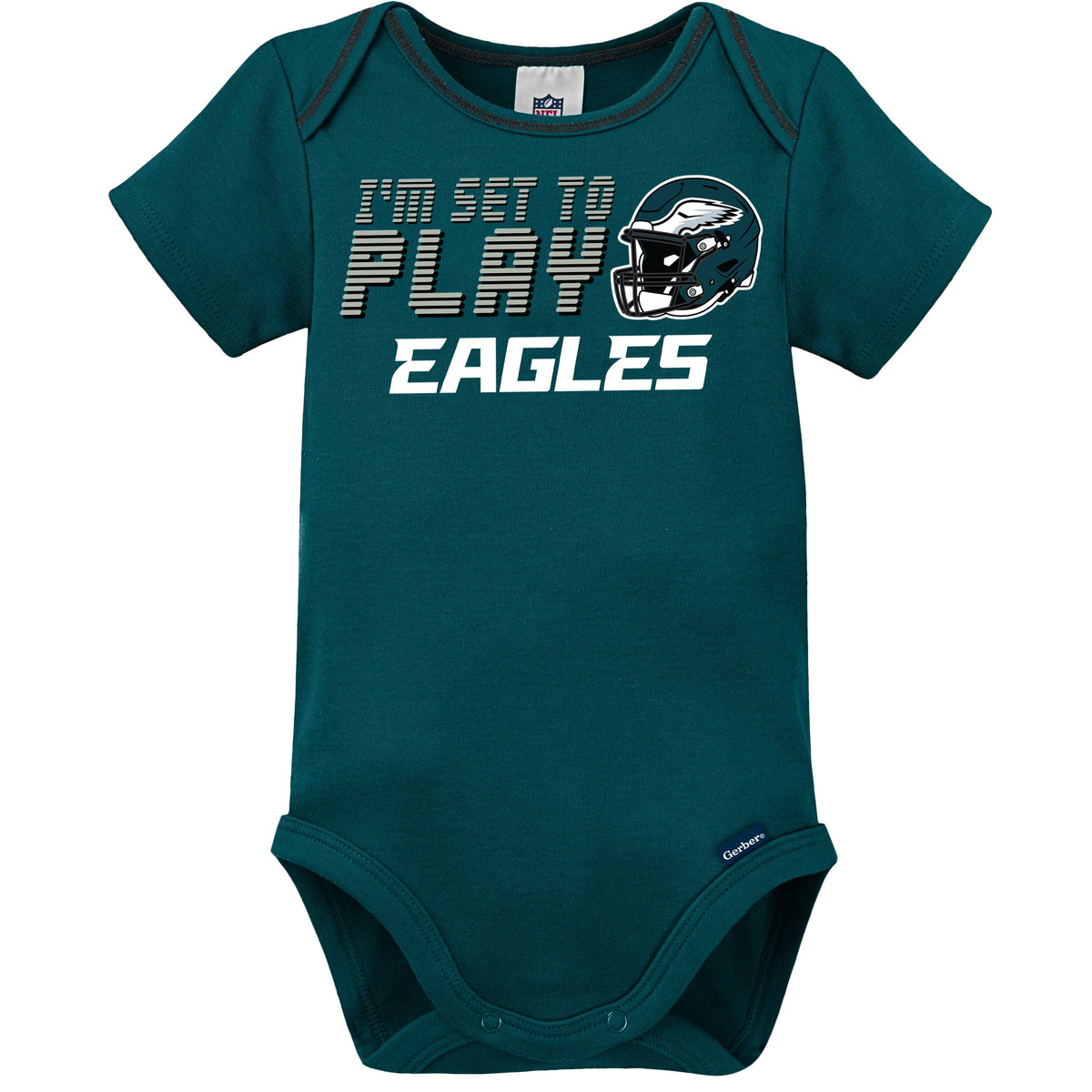 3-Pack Baby Boys Eagles Short Sleeve Bodysuits