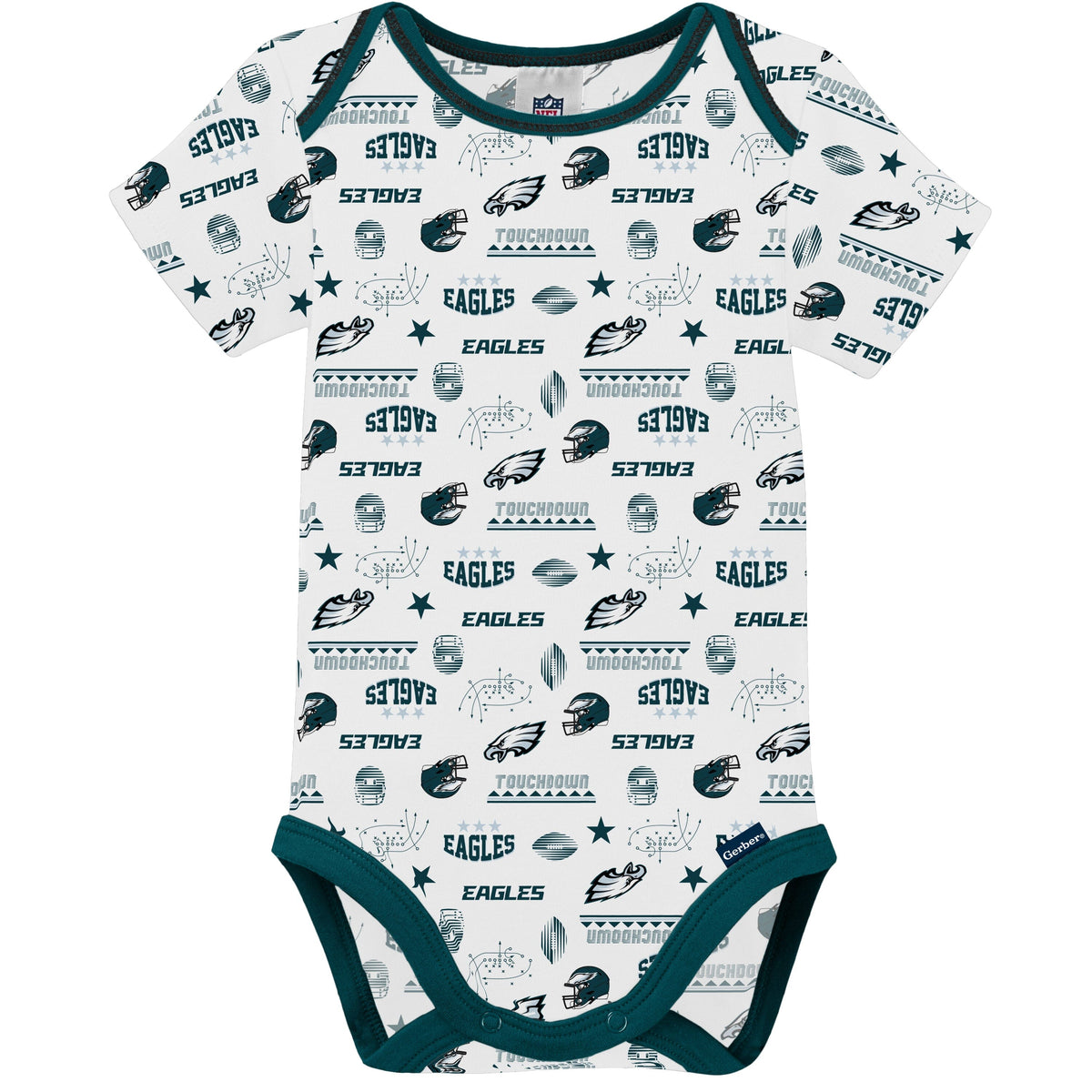3-Pack Baby Boys Eagles Short Sleeve Bodysuits