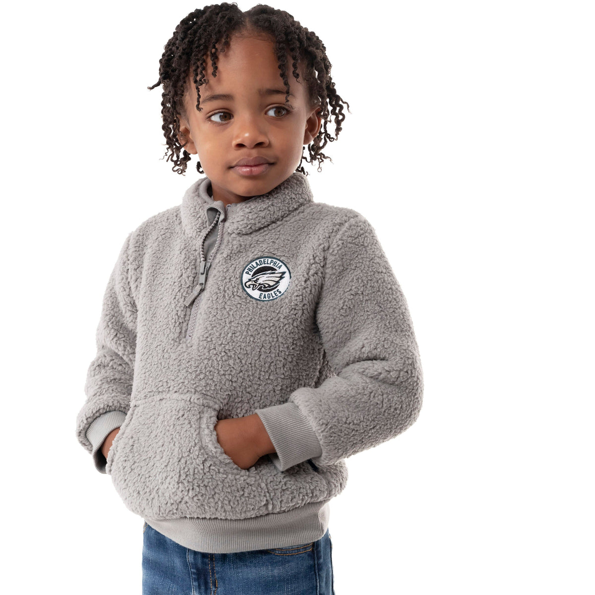 Infant & Toddler Boys Eagles 1/4 Zip Sherpa Top