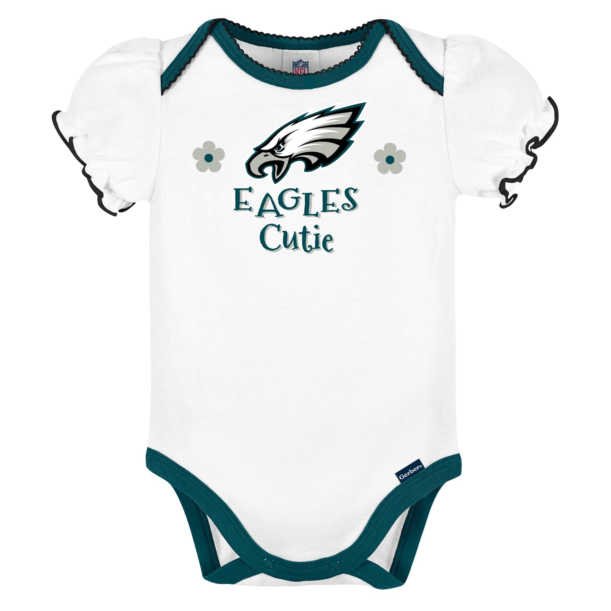 3-Pack Baby Girls Philadelphia Eagles Short Sleeve Bodysuits