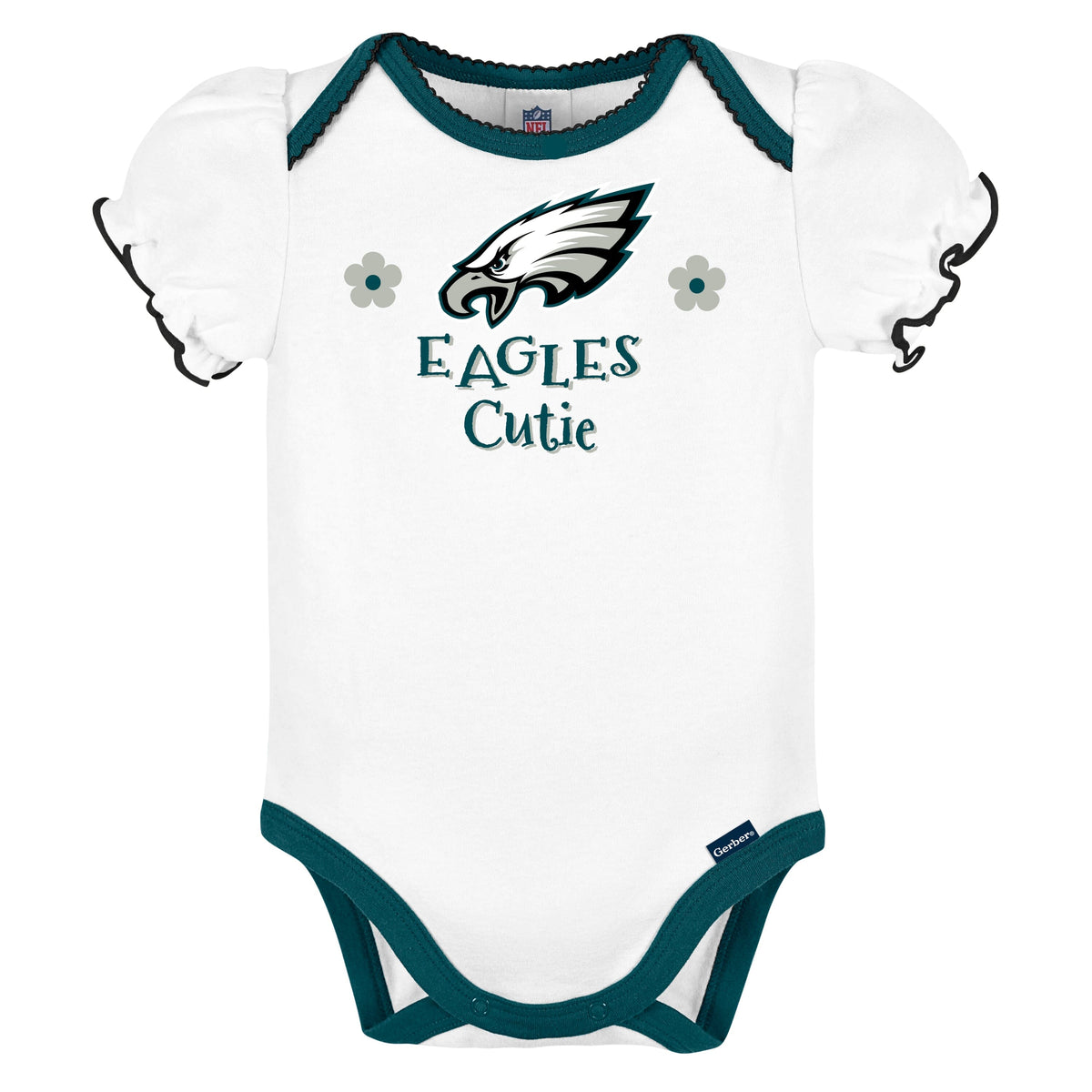 3-Pack Baby Girls Philadelphia Eagles Short Sleeve Bodysuits