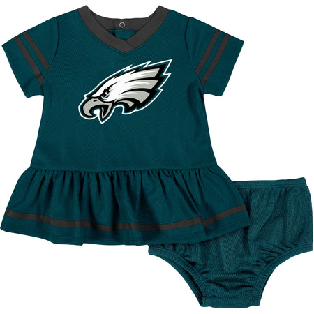 2-Piece Baby Girls Philadelphia Eagles Dress & Diaper Cover Set