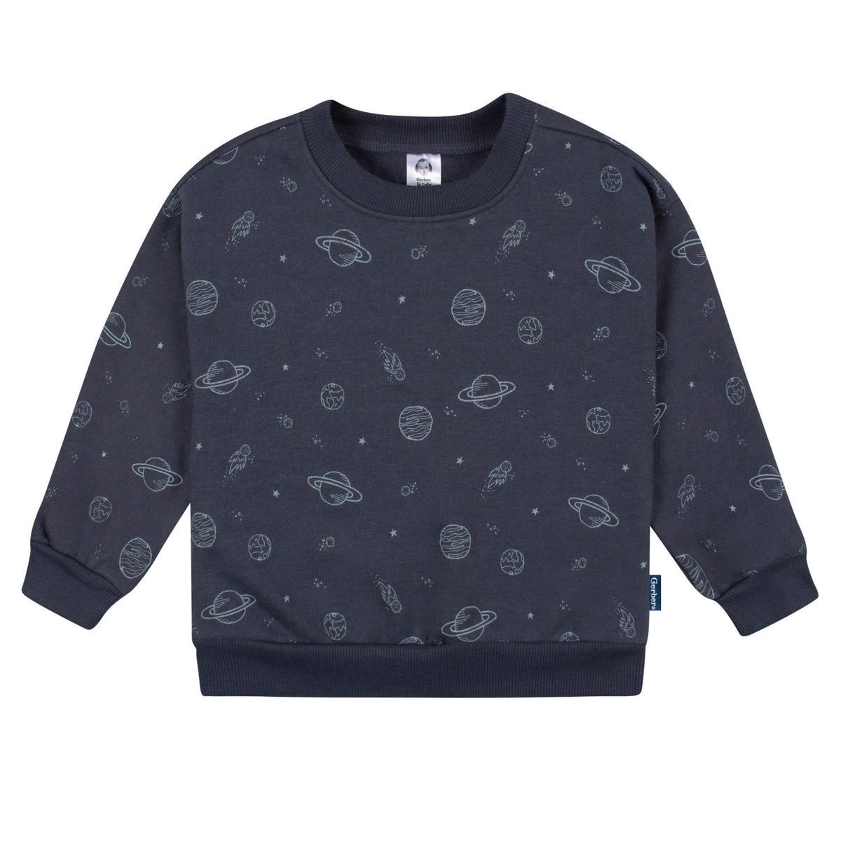 2-Multi Pc Sets Infant and Toddler Boys Navy Space Sweatshirt & Pant