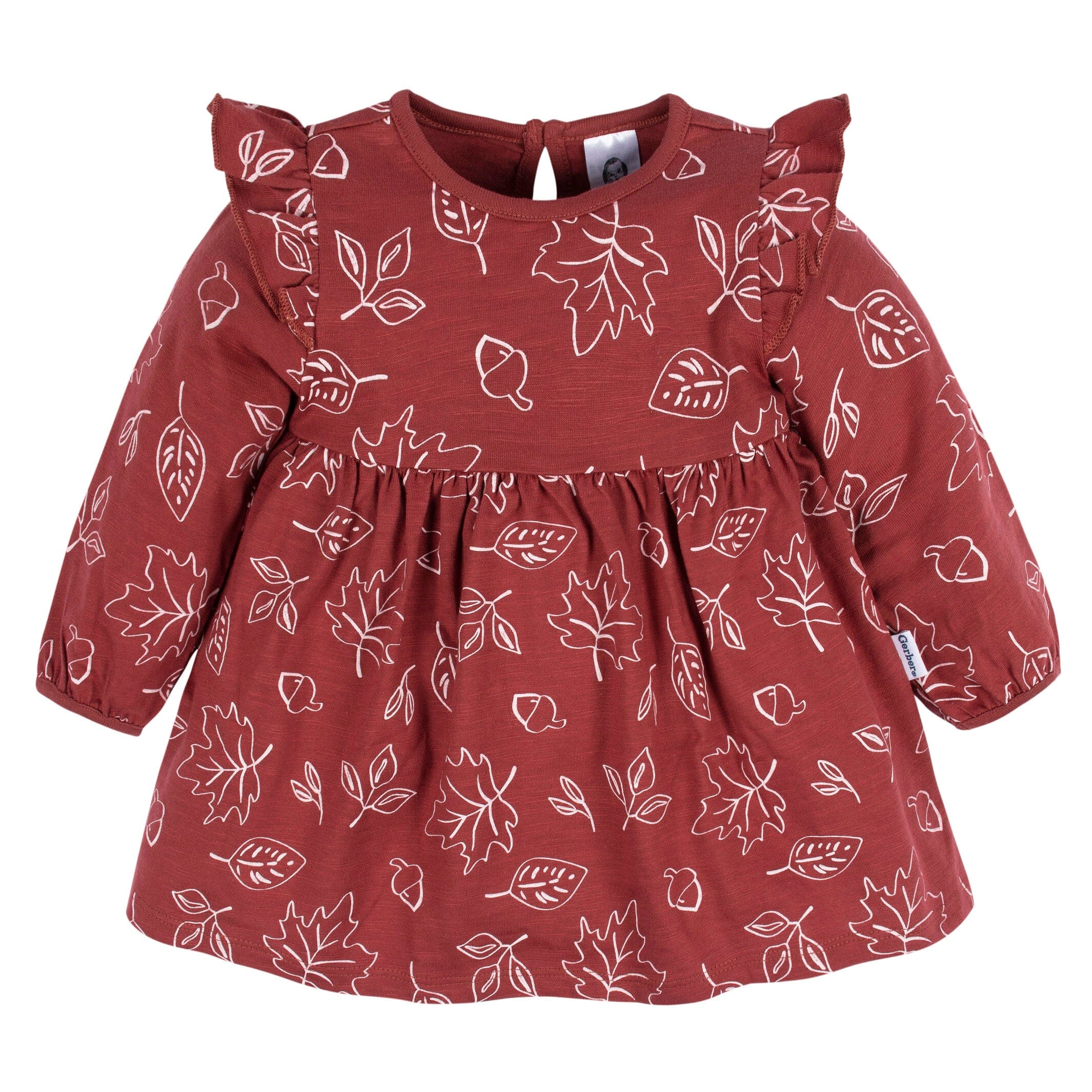 2-Pack Baby & Toddler Girls Dark Orange Leaves Babydoll Dress